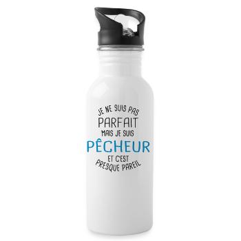 Pas parfait mais pêcheur - Gourde avec paille intégrée - blanc - Droite