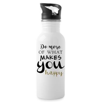 Do more of what makes you happy - Trinkflasche mit integriertem Trinkhalm - Weiß - Rechts