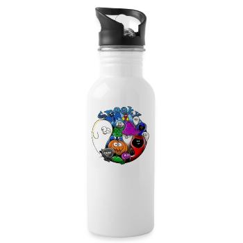 gruselig - Trinkflasche mit integriertem Trinkhalm - Weiß - Rechts