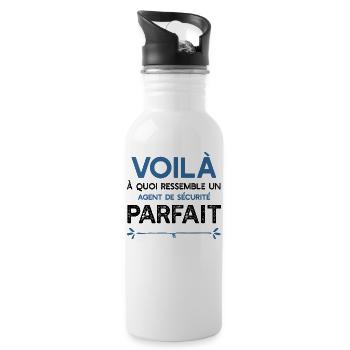 Un Agent de sécurité parfait métier cadeau - Gourde avec paille intégrée - blanc - Droite