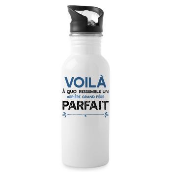 Un Arrière grand père parfait métier cadeau - Gourde avec paille intégrée - blanc - Droite