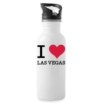 J'aime Las Vegas - Gourde avec paille intégrée - blanc - Droite