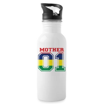 MUTTER MAMA 01 MOTHER QUEEN Mauritius - Trinkflasche mit integriertem Trinkhalm - Weiß - Rechts