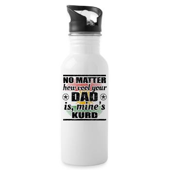 no matter dad cool father poison kurdistan kurde png - Water bottle with straw - white - Right