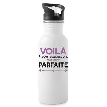 Une Educatrice parfaite cadeau - Gourde avec paille intégrée - blanc - Droite