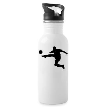 Soccer - Water bottle with straw - white - Right
