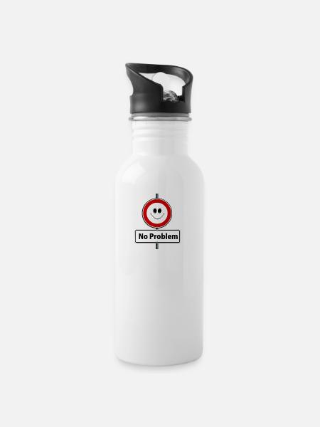 problem - Trinkflasche mit integriertem Trinkhalm - Weiß