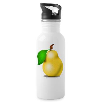 Birne - Trinkflasche mit integriertem Trinkhalm - Weiß - Rechts