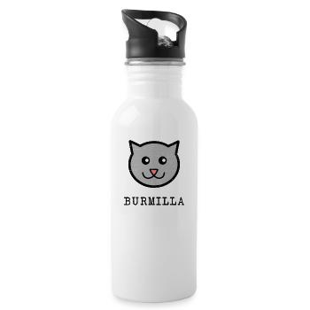 My cat is a Burmilla - Water bottle with straw - white - Right