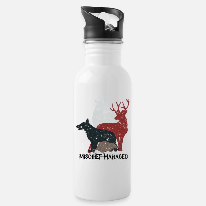 marauders - Water bottle with straw - white