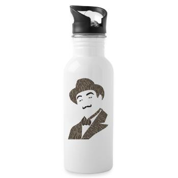 poirot agatha christie - Trinkflasche mit integriertem Trinkhalm - Weiß - Rechts