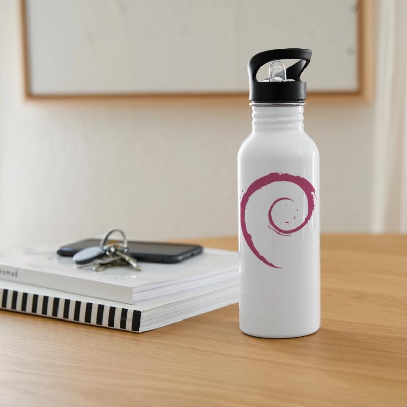 Linux Spiral Operating System PC Gift IT Idea Water bottle with straw