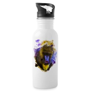 Mandrill - Trinkflasche mit integriertem Trinkhalm - Weiß - Rechts
