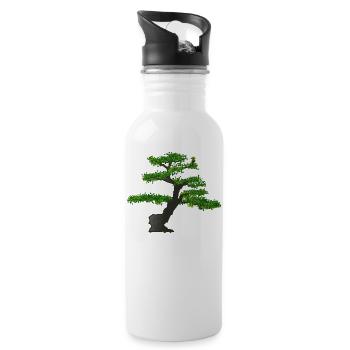 Bonsai - Trinkflasche mit integriertem Trinkhalm - Weiß - Rechts