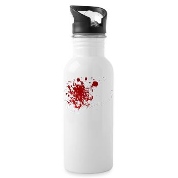 Blut Spritzer Splatter Halloween Blutspritzer - Trinkflasche mit integriertem Trinkhalm - Weiß - Rechts