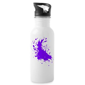 Splatter Farbe Spritzer Abstrakt - Trinkflasche mit integriertem Trinkhalm - Weiß - Rechts