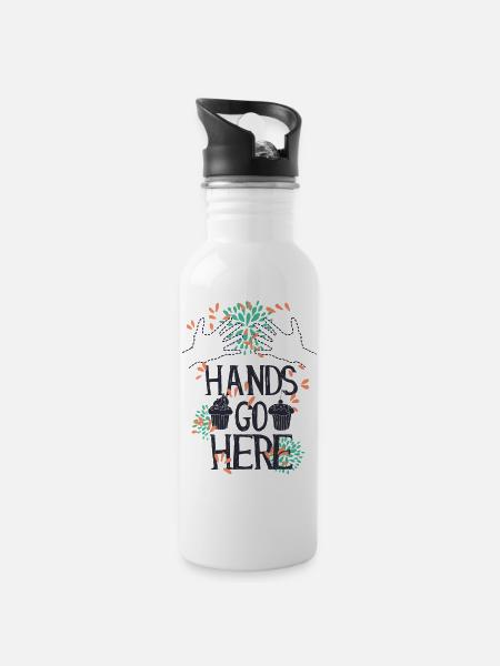 Hands go here CUPCAKE - Gourde avec paille intégrée - blanc