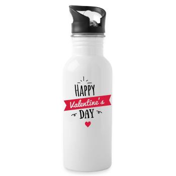 Saint Valentin romance cadeau coeur idée de cadeau - Gourde avec paille intégrée - blanc - Droite