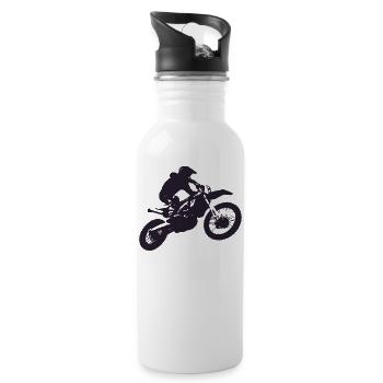 conception MOTOCROSS MOTOS! - Gourde avec paille intégrée - blanc - Droite