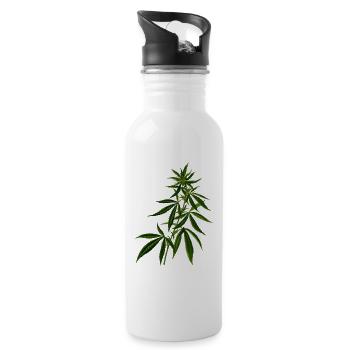marijuana plante cannabis Weed - Gourde avec paille intégrée - blanc - Droite