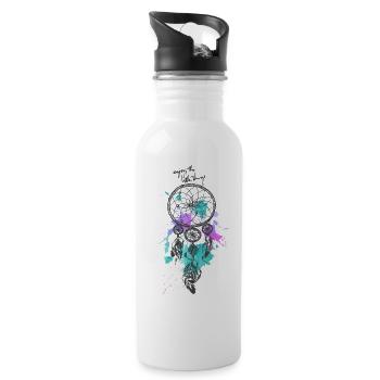 Festivals 2018 Traumfänger - Trinkflasche mit integriertem Trinkhalm - Weiß - Rechts