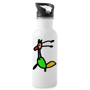bird of paradise - Water bottle with straw - white - Right