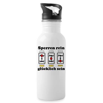 Sperre rein glücklich Sein Differentialsperre 4x4 - Trinkflasche mit integriertem Trinkhalm - Weiß - Rechts