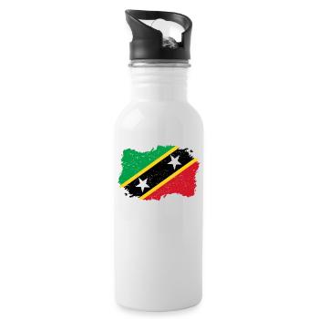 Roots roots Flag homeland Country St Kitts and Nev - Water bottle with straw - white - Right