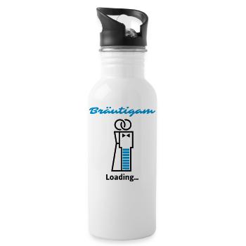 Bräutigam Loading... - Trinkflasche mit integriertem Trinkhalm - Weiß - Rechts