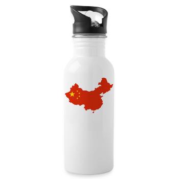 T-shirt de drapeau chinesiche Chine cadeau - Gourde avec paille intégrée - blanc - Droite