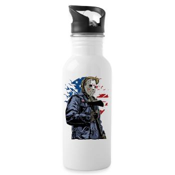 HORREUR KILLER - motif cadeau Halloween américain - Gourde avec paille intégrée - blanc - Droite