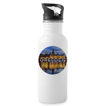 Dresden - Trinkflasche mit integriertem Trinkhalm - Weiß - Rechts