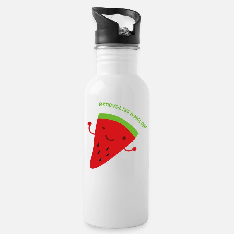 Melon dansant - Gourde avec paille intégrée - blanc