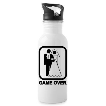 Game Over - Trinkflasche mit integriertem Trinkhalm - Weiß - Rechts