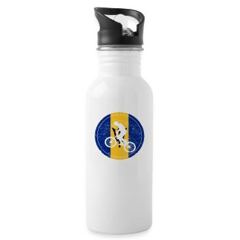 Bike bmx love biking Barbados - Water bottle with straw - white - Right