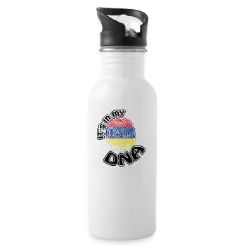 Cadeau Il est dans mon adn dns racines Ile Maurice - Gourde avec paille intégrée - blanc - Droite