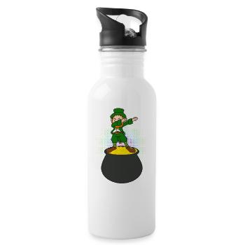Leprechaun Drabbing drôle St Patricks Day Dab Gold - Gourde avec paille intégrée - blanc - Droite