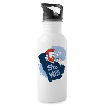 Vaperguy with wild lifestyle - Water bottle with straw - white - Right