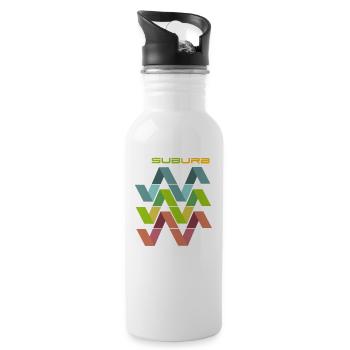 HORIZONTAL WHITE SUBURB - Trinkflasche mit integriertem Trinkhalm - Weiß - Rechts