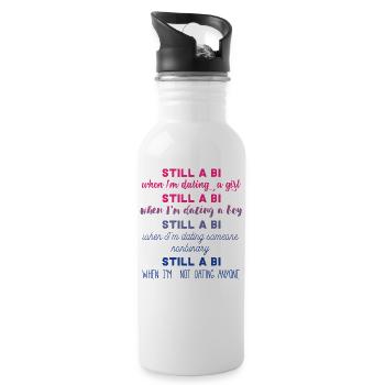 Bi - Bi - Gay Pride - LGBT - Cadeau - Gourde avec paille intégrée - blanc - Droite