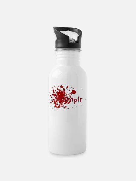 vampire - Gourde avec paille intégrée - blanc