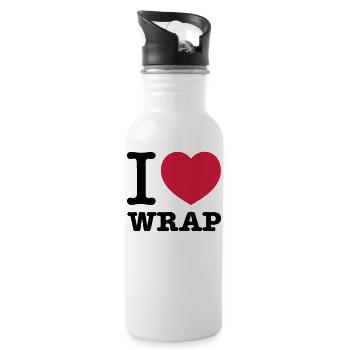 I love wrap - Water bottle with straw - white - Right