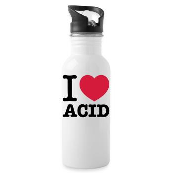 I love acid - Water bottle with straw - white - Right