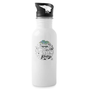 Reisen - Trinkflasche mit integriertem Trinkhalm - Weiß - Rechts