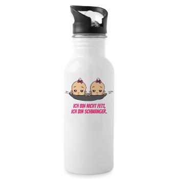 Ich Bin Nicht Fett Schwangerschaft Baby - Trinkflasche mit integriertem Trinkhalm - Weiß - Rechts