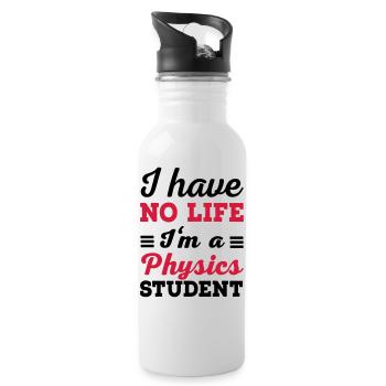 physics - Water bottle with straw - white - Right
