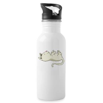Sleeping kitten gift pet - Water bottle with straw - white - Right