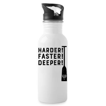 Dragon Boat Harder! Faster! Deeper! Canoe sports - Water bottle with straw - white - Right