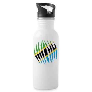 Griffe griffe origine indigène Tanzanie png - Gourde avec paille intégrée - blanc - Droite