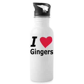 J'adore Gingers - Gourde avec paille intégrée - blanc - Droite